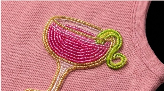 Embroidered cosmopolitan patch