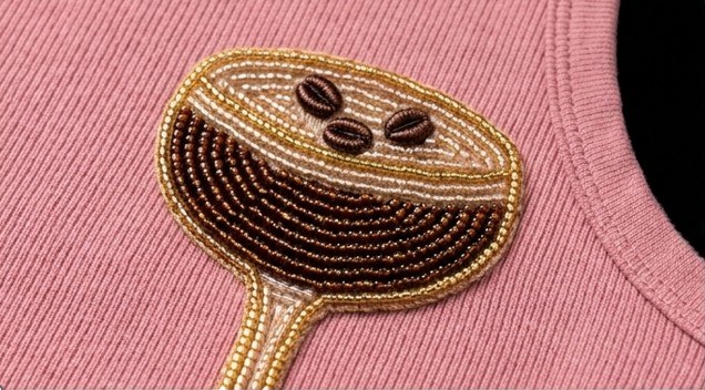 Embroidered espresso martini patch